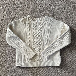J. Crew Ivory Cable Knit Sweater